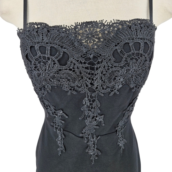 Haute Monde Sheath Dress Black Lace Sleeveless Bodycon Zip Back Large - Picture 4 of 9